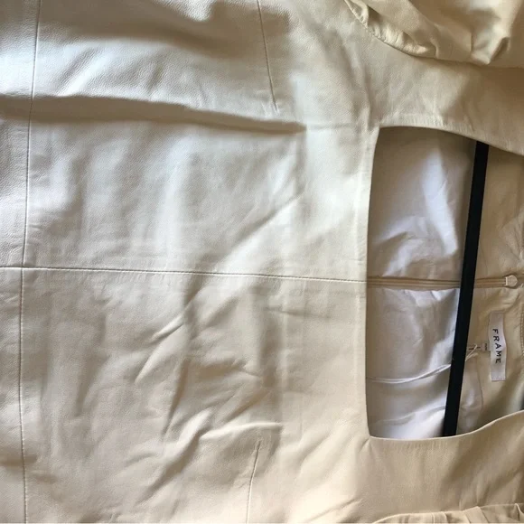 Frame Nina Puff Sleeve Leather Mini Dress (Size Medium) NWT - Picture 6 of 15